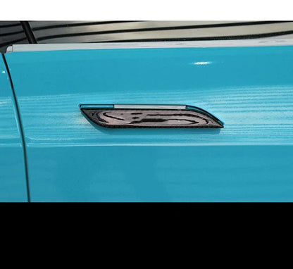 Set of four carbon fibre door handle protective stickers for Tesla Model S with adhesive backing