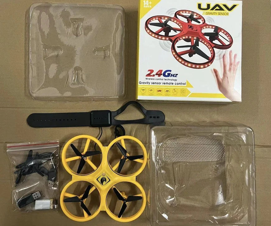 Quadrocopter UFO Induction Flying Saucer with gesture remote control and LED lights