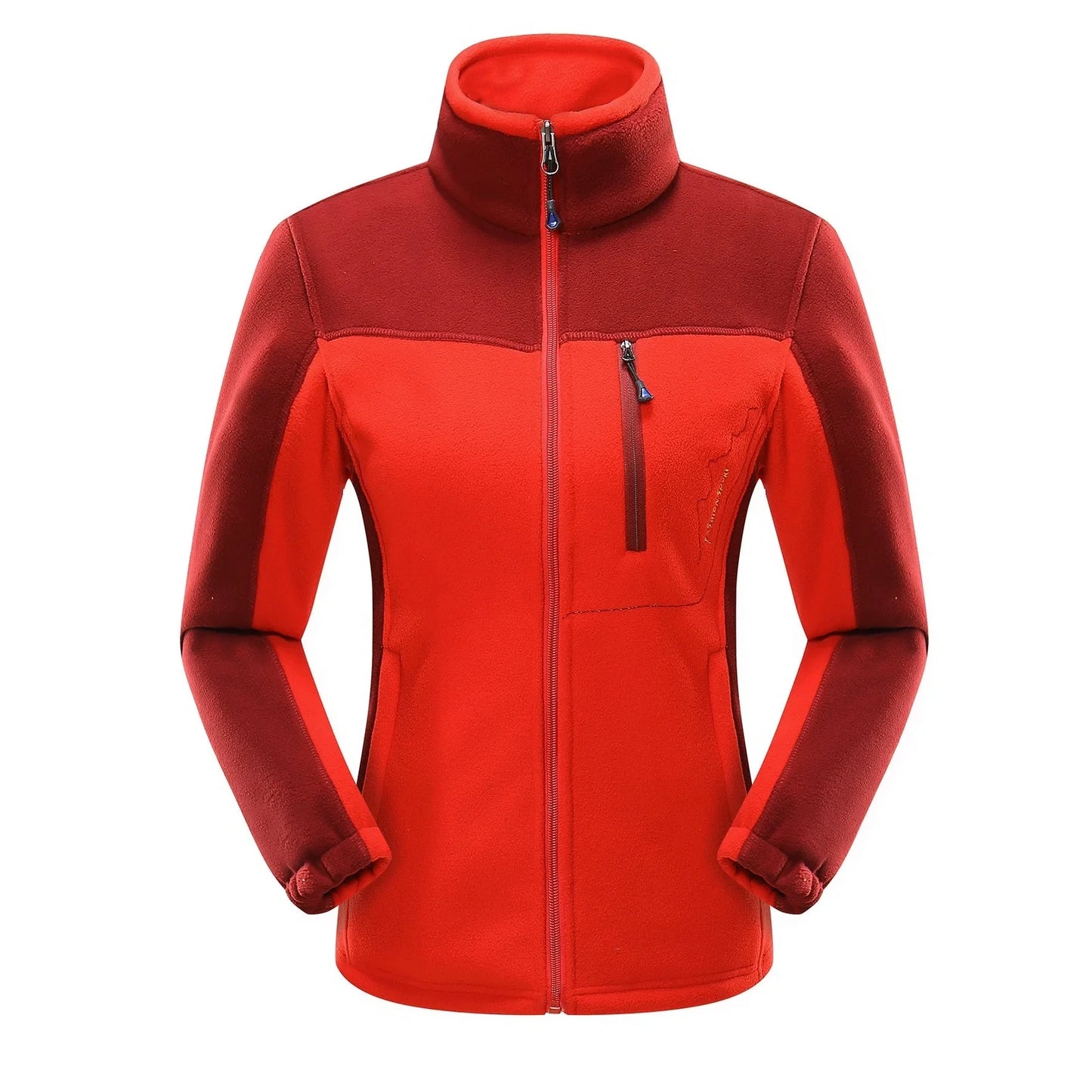 Contrasting polar fleece couple cardigan in deep blue male with colour blocks, size XL, 100% fleece for winter warmth