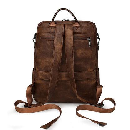 Retro college student backpack with curved shoulder straps in multiple colour options including black, blue, and yellow apricot