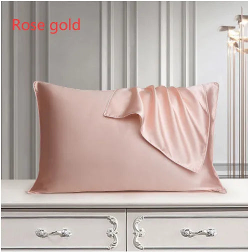 Mulberry silk pillowcase 48x74cm in palace luxury style with inlaid rope weave texture.