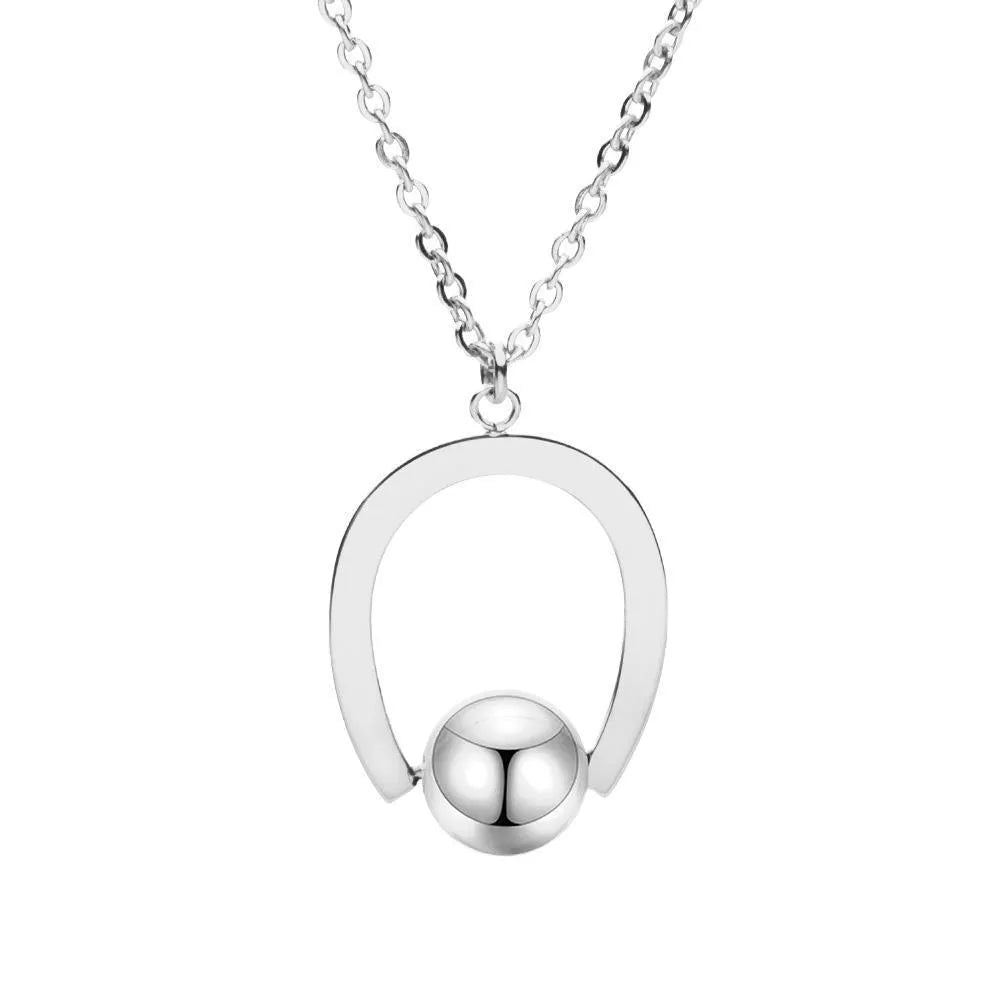 Adjustable stainless steel necklace with geometric pendant and cross chain design in gold or silver finish