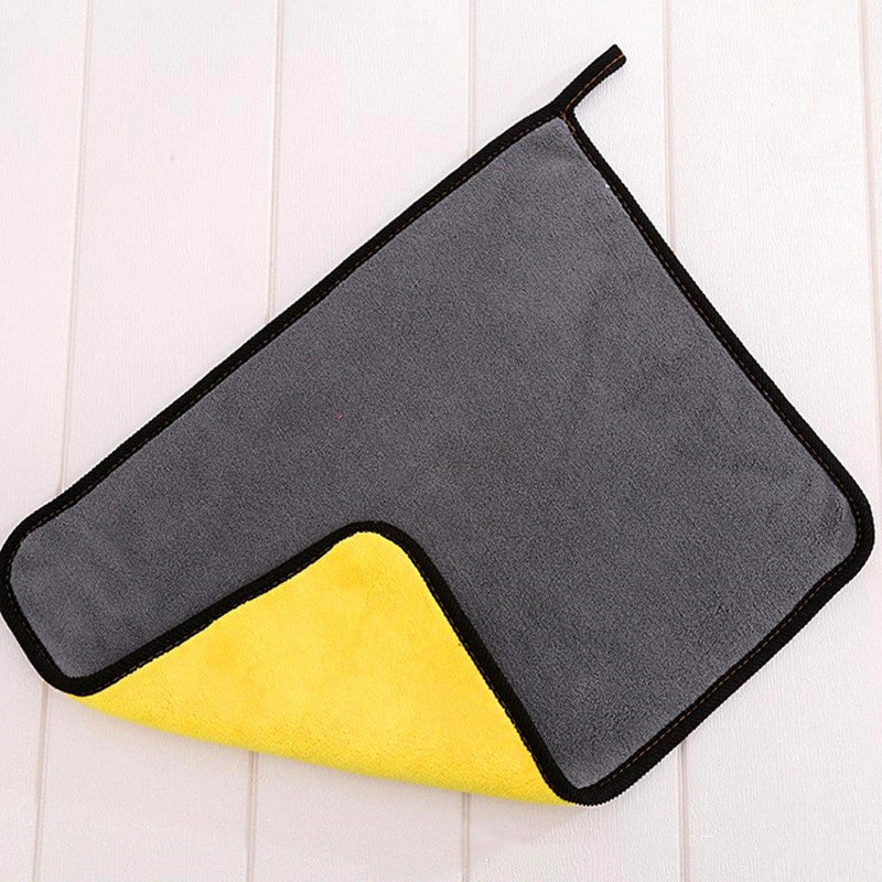 Sunny yellow coral velvet microfiber towel, 30 * 40cm, for quick drying and soft skin care