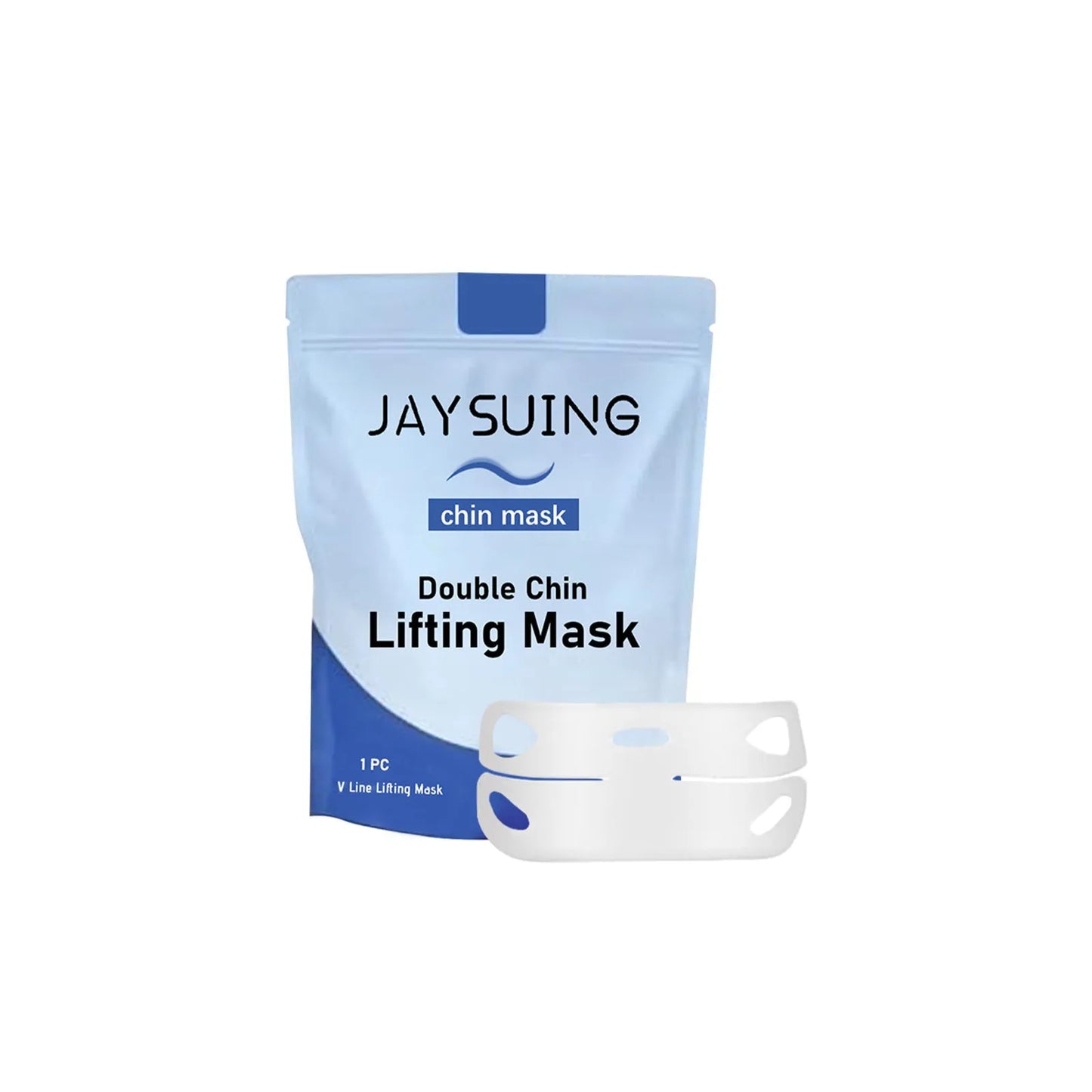 White single-use facial sheet mask for firming and lifting skin with collagen and hyaluronic acid