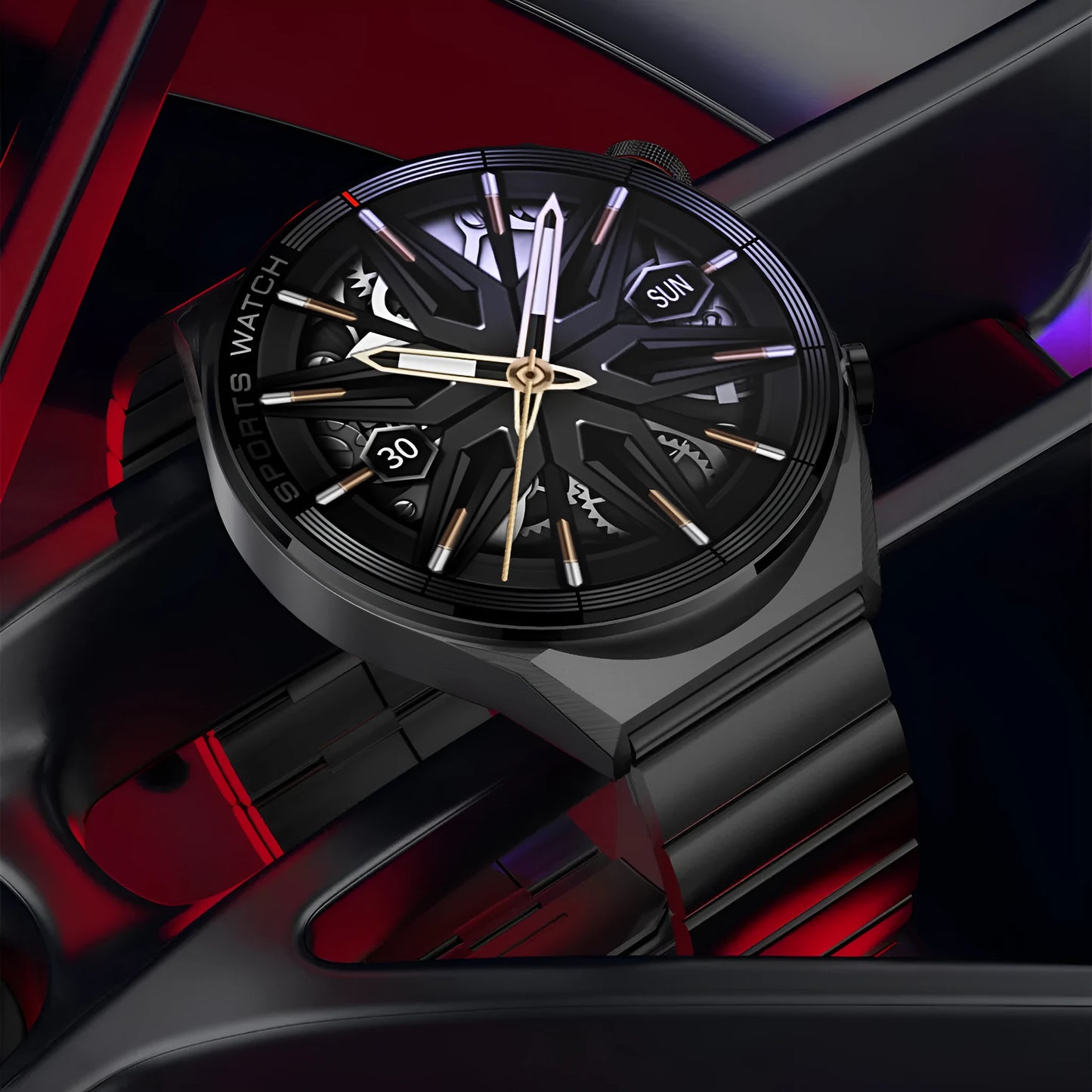 Large screen Bluetooth smart watch with 1.5-inch display showing interface
