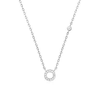 Custom Initial Necklace with sparkling CZ pendant, available in gold or silver finish