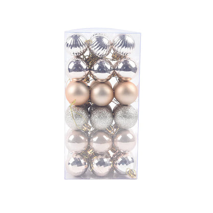 36 Christmas decoration balls in 16 colours with 4cm diameter spherical design