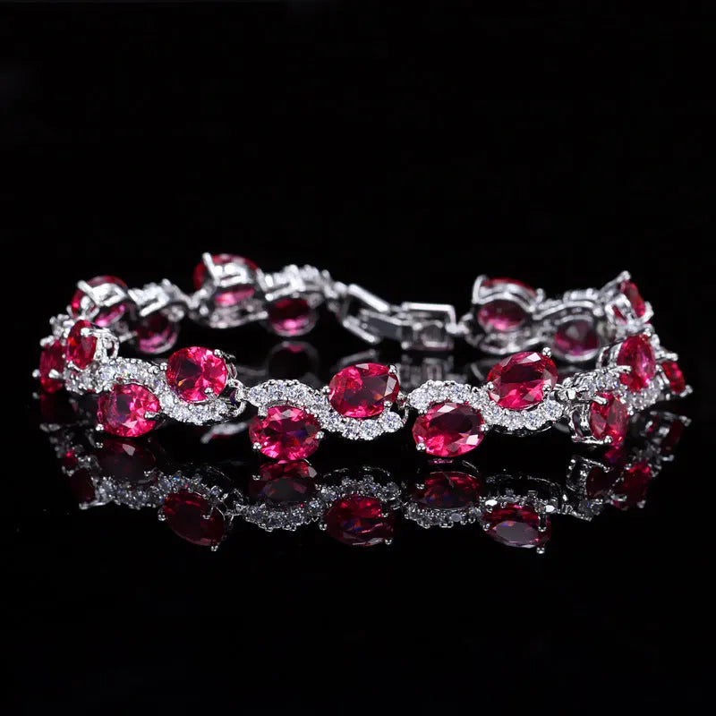 Copper-plated 18K gold electroplated zircon bracelet with micro inlay craftsmanship