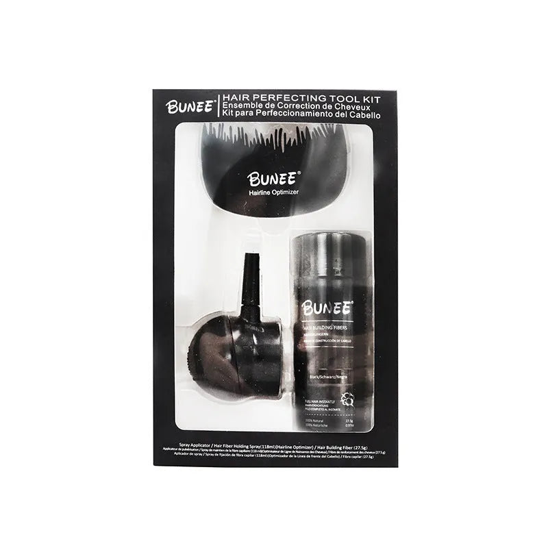 Dense Hair Fibre Powder Three-piece Set box with colour options for thinning hair coverage.