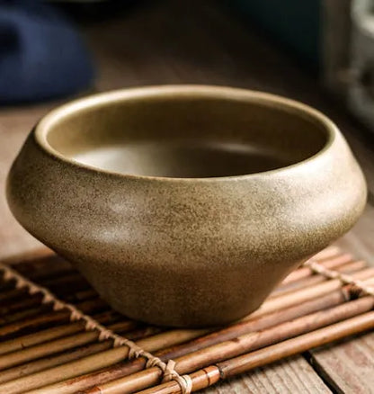 A tall porcelain soup bowl with a Japanese-inspired underglaze pattern, suitable for noodles and microwave use.