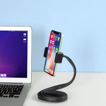 Flexible adjustable hose phone holder with aluminium core and silicone ABS cover for mobile device mounting