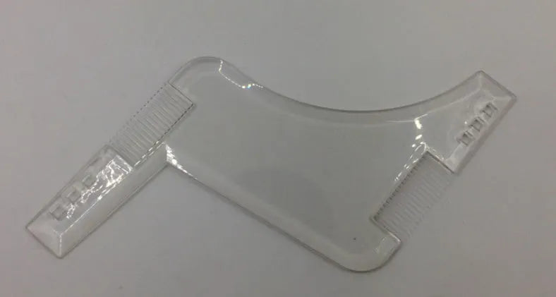 Zafrani double-sided beard comb in transparent black, ABS plastic, approximately 17cm by 11.5cm