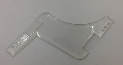 Zafrani double-sided beard comb in transparent black, ABS plastic, approximately 17cm by 11.5cm