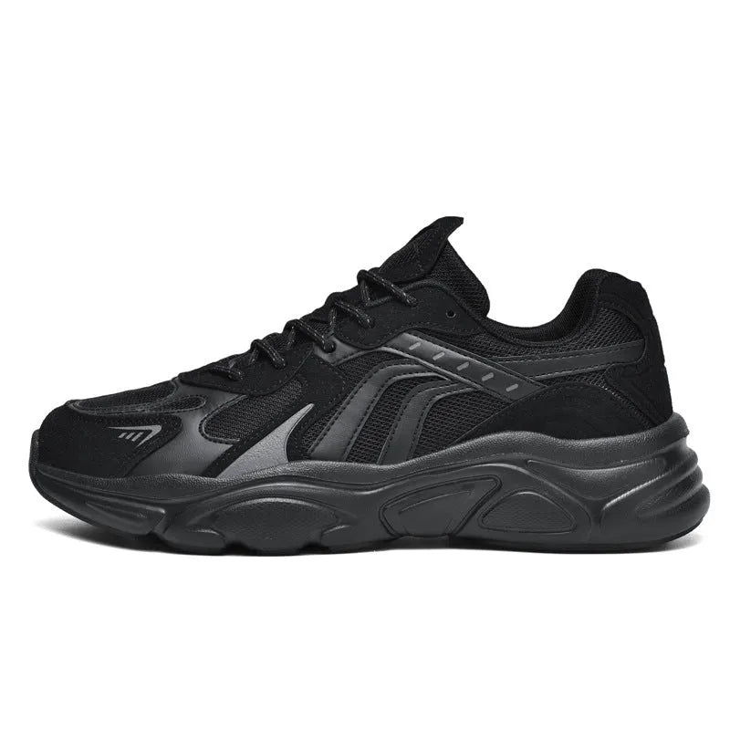 Men's collapsible casual sneakers in black and beige with low heel and shallow mouth design