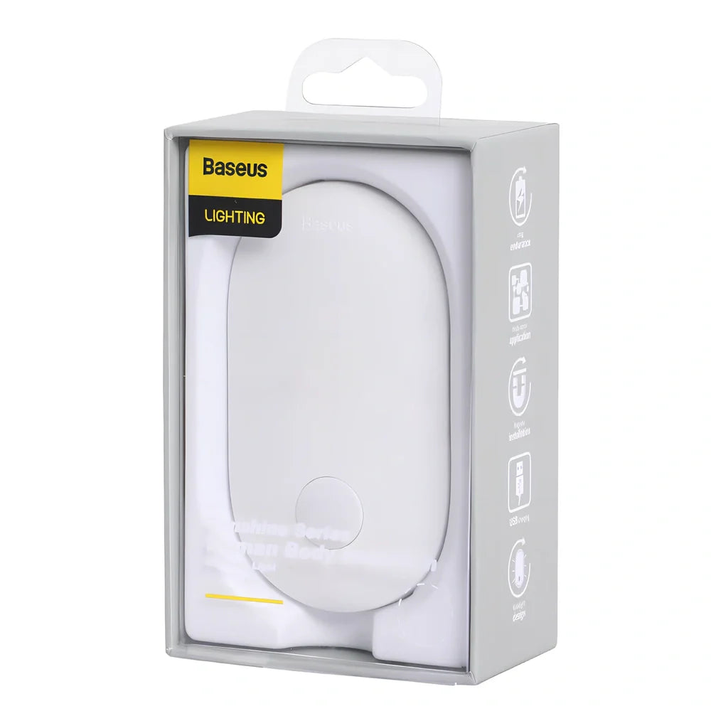 Human induction home light with magnetic base showing back lighting ring design and compact 108mm size