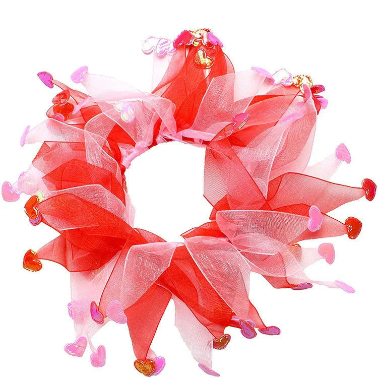 Adorable Valentine's Day pet hairband and scarf set for dogs
