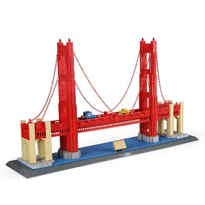 Wange building block set with 800+ ABS plastic pieces for constructing architectural landmark models