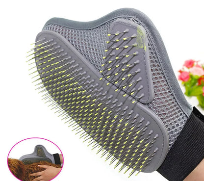 Steel Needle Pet Massage Gloves for effective grooming and reduced shedding
