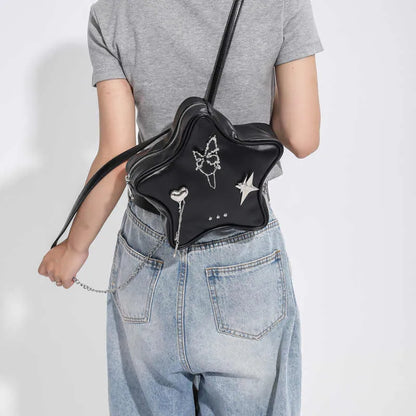 Soft PU women's messenger mini backpack in black, white or silver with dual shoulder carrying options