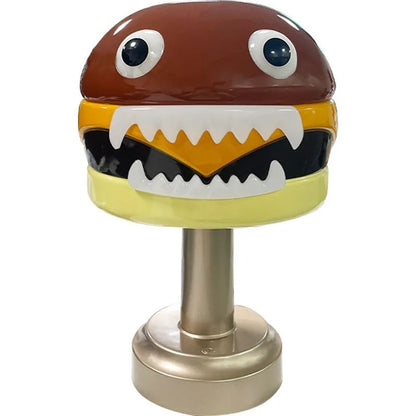 Hamburger table lamp with 3W LED, USB charging, touch switch, tri-colour dimming, 17.5cm diameter and 29cm height
