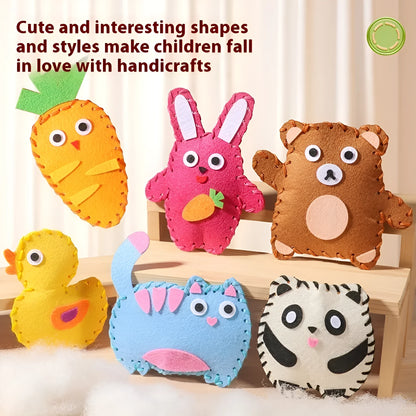 Children's non-woven sewing craft kit in colour box, 19.5 x 16 x 5cm, with needle, thread and instruction manual