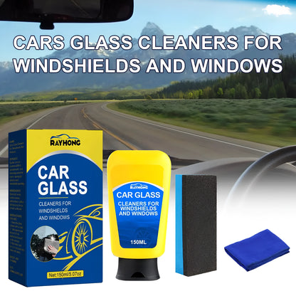 150ml car windscreen cleaner bottle with sponge and microfibre cloth for automotive glass cleaning