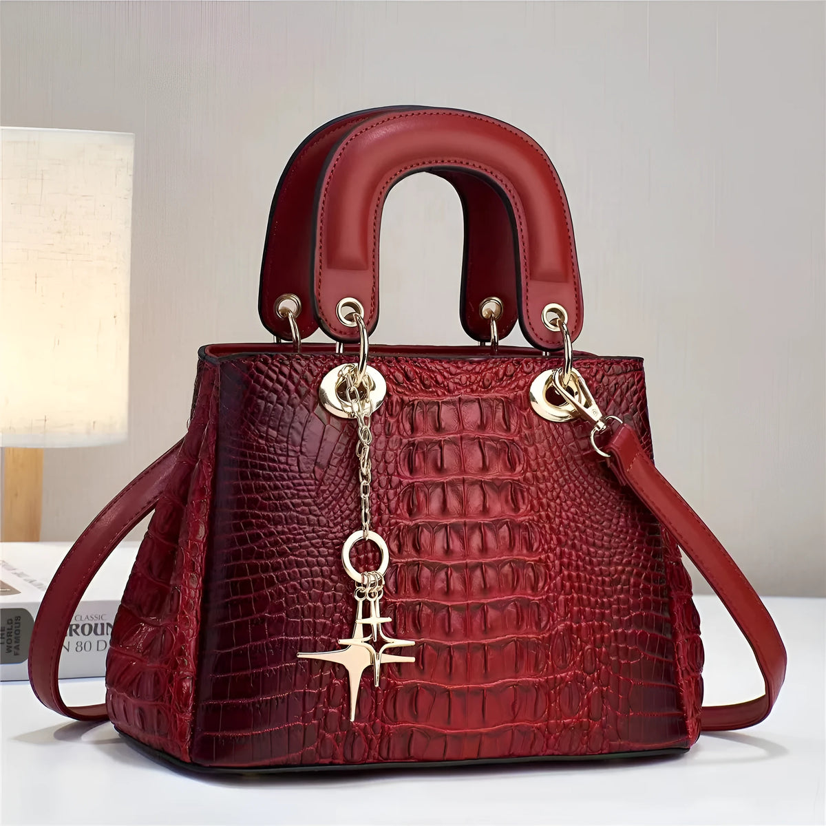 Women's PU shoulder bag with single strap, horizontal square shape, embossed finish and zip change pocket in beige