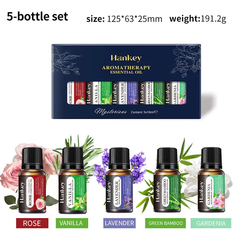 Boxed set of water-soluble aromatherapy essential oils for fresh air diffusion