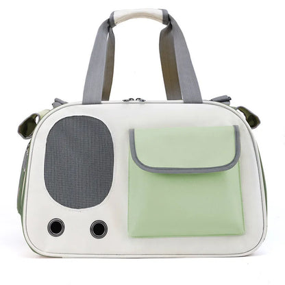 Large foldable canvas pet carrier bag for cats and small dogs in solid colours