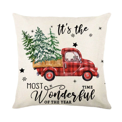 Festive throw pillow covers with various snowflake designs for Christmas home decor