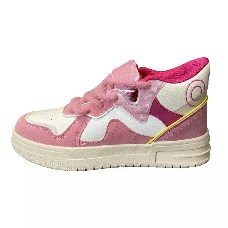 Women's high-top sneakers with color blocking and rubber sole