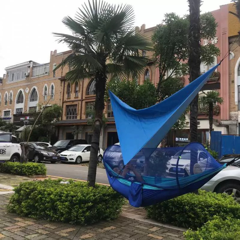 Camping Mosquito Net Hammock Package with waterproof canopy and durable nylon hammock