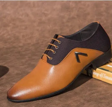 Men's Oxford Shoes with PU Upper and Rubber Sole: Business Casual Footwear in UK Sizes 5 to 12, Available in Black, Brown, and Yellow