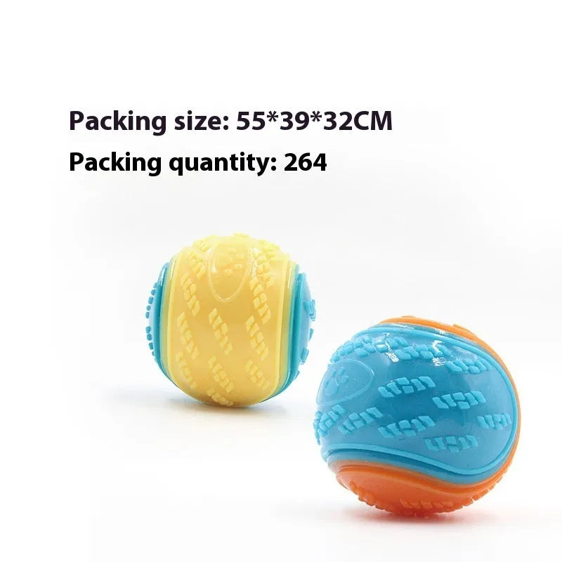 TPR dog training ball with sounding feature in assorted colours including red blue and luminous options