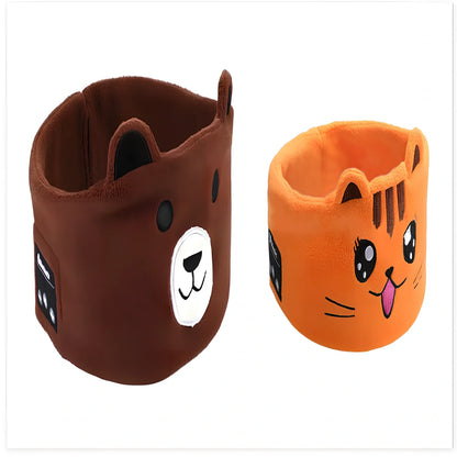 Bluetooth animal headband sleep mask with dinosaur hood showing integrated speakers and wireless design