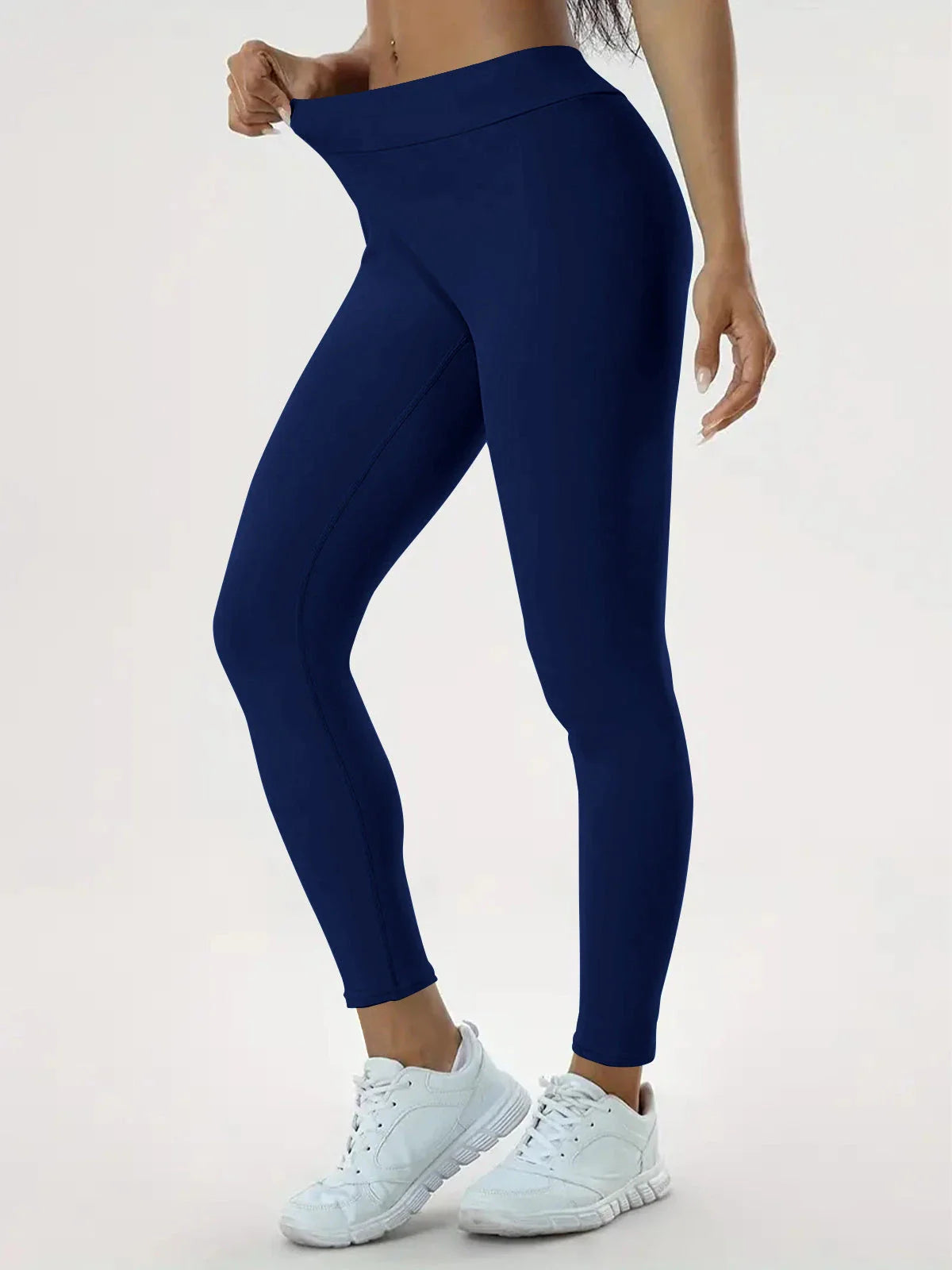 Slimming high-waist yoga pants with hidden tummy control, available in various colors and sizes