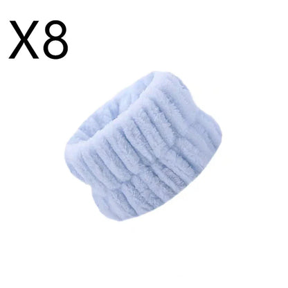 Coral velvet wrist washband with elastic band for facial cleansing, grey colour option shown