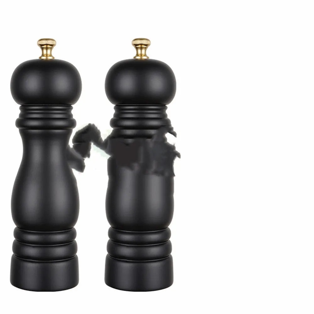 Beech wood manual pepper mill with stainless steel and ceramic core for solid seasonings