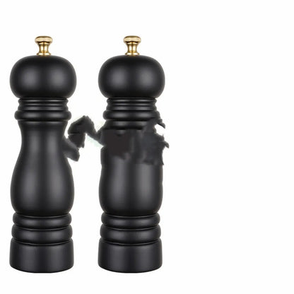 Beech wood manual pepper mill with stainless steel and ceramic core for solid seasonings
