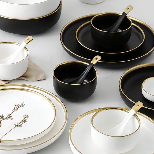 White bone china dinnerware set with 45% bone meal, 7 pieces from 3.5-inch to 10-inch plates