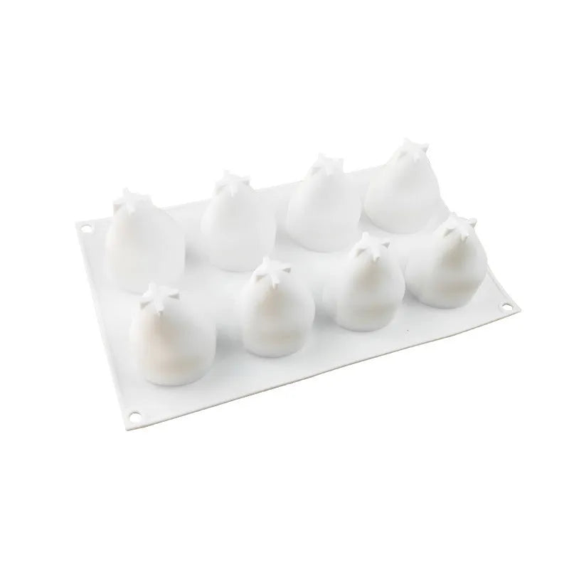 Pineapple and Pine Cone Shaped Silicone Mould Set for Baking Six Individual Italian-Style Mousse Desserts with Easy Release and Dishwasher Safe Properties