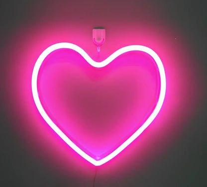 Hanging LED neon wall light in PVC, USB powered, sizes 100-600mm for home decor