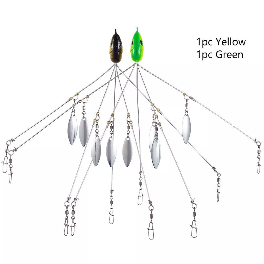 Bassdash Umbrella Fishing Lure with 5 swivels and metal sequins for enhanced fish attraction