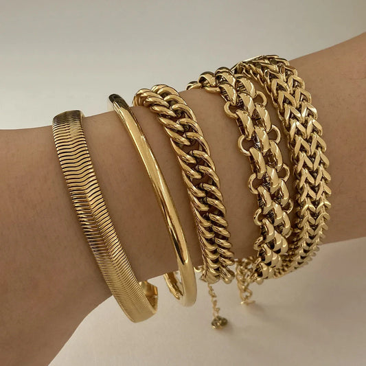 Elegant stainless steel electroplated women's bracelet with a simple design