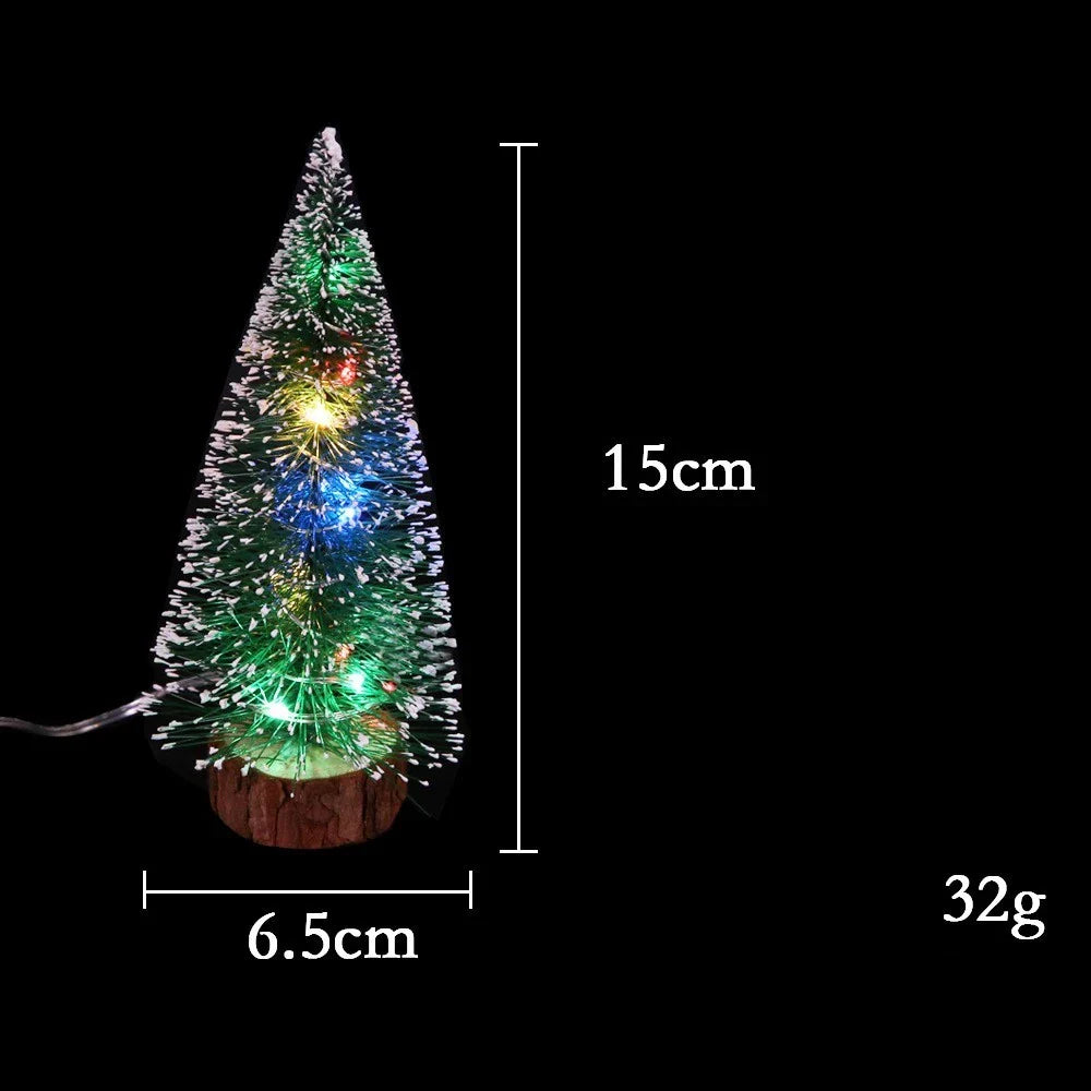 Festive Mini LED Christmas Tree with Warm Lights, Compact Holiday Decoration for Small Spaces and Tabletops