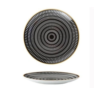 Nordic style geometric ceramic plate set for elegant dining