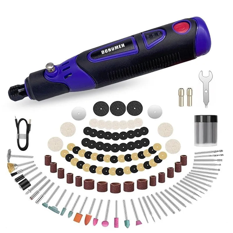 Mini electric drill engraving machine with PP tool box and 82 accessories for engraving polishing cutting grinding