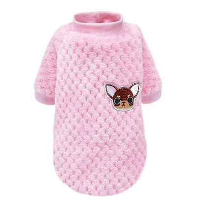 Winter soft warm pet jacket coat for small medium dogs in Blue Coffee Pink Purple, sizes S to XXL