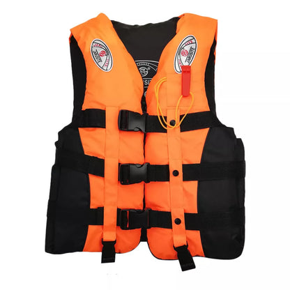 Child's life jacket with EPE foam buoyancy, reflective pads, and survival whistle