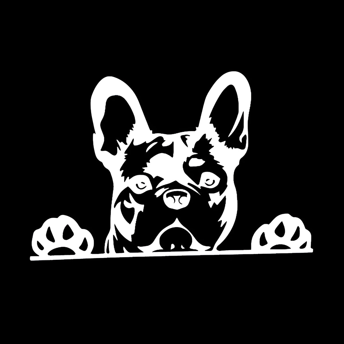 Two reflective dog pattern car stickers, 15.6cm x 10.4cm, pet material, black white colourful, for car body and rear window glass